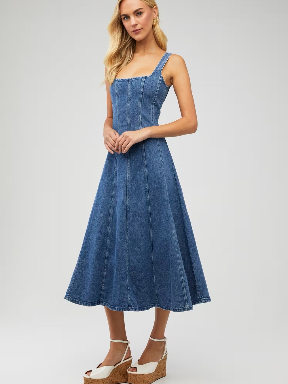 Show Me Your MuMu Prim Midi Dress in Windy Indigo